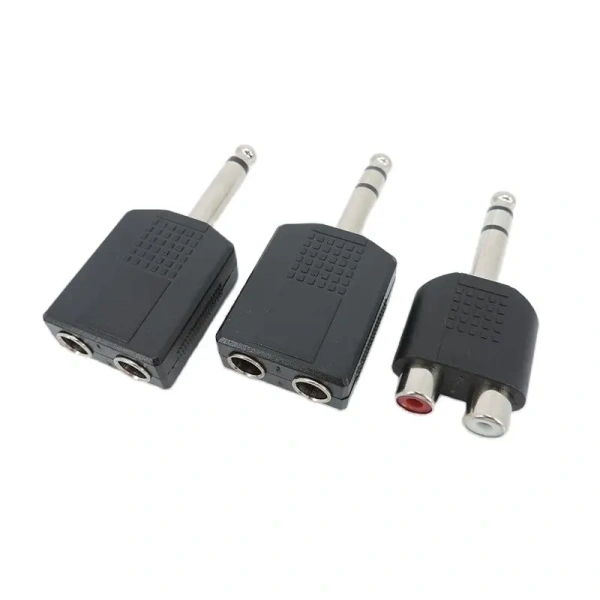 Microphone Audio 6.35mm 6.5mm 1/4" Mono Stereo male Jack to RCA 6.35 female Y Splitter Converter connector Adapter Headphone p
