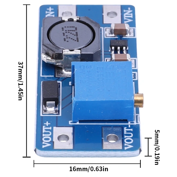 MT3608 Booster Power Supply Module DC-DC Step Up Power Apply Module Adjustable 2A Max 2V-24V To 5/9/12/28V
