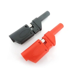 Safety Fully Insulated 4mm Male Stackable Banana male Plug Connector red black for cable plug