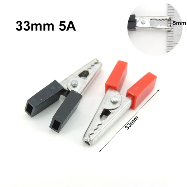 5A 50mm Red Black electric Alligator Crocodile clamp Clips Power Test Probe Lead Socket cable Connector banana Plug Metal p1