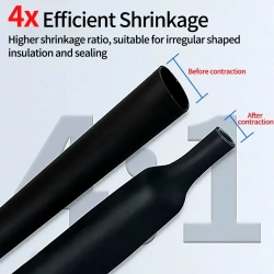 Heat Shrink Tube with Glue Adhesive Lined 4:1 Dual Wall Tubing Sleeve Wrap Wire Cable Kit 4mm 6mm 8mm 12mm 16mm 20mm 24mm 32mm