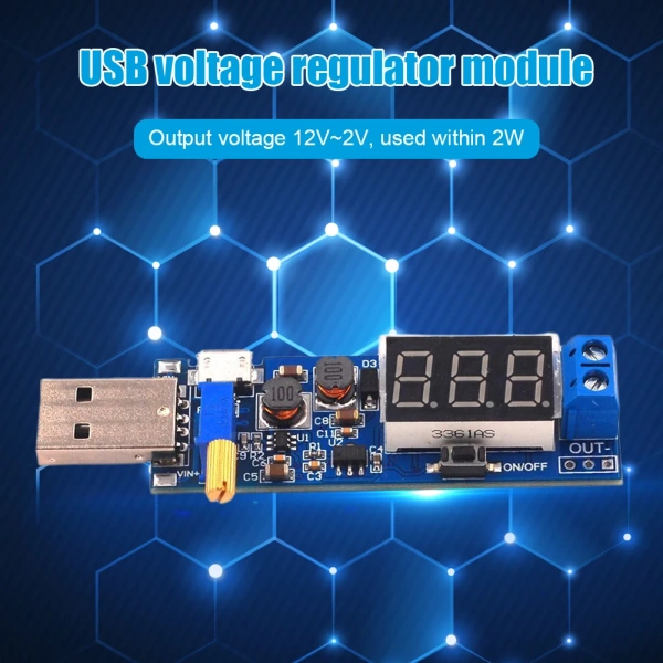 DC-DC Adjustable USB Step UP Down Power Supply Module DC 1.2V-24V Booster Power Supply Voltage Stabilizing Module