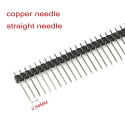 2.54mm Single Row Male 40Pin Connector Header copper needle 17mm straight needle1x40Pin Breakable Pin Connector