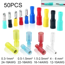Bullet Terminals Crimp Connector Elelctric Terminals for Wire Terminal Butt Splice Electrical Cable Conector