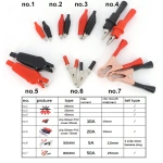 5A 50A Handle Test Probe Metal Alligator Crocodile Clips Connector Connect Socket Plug Black Red for Electrical Car Battery