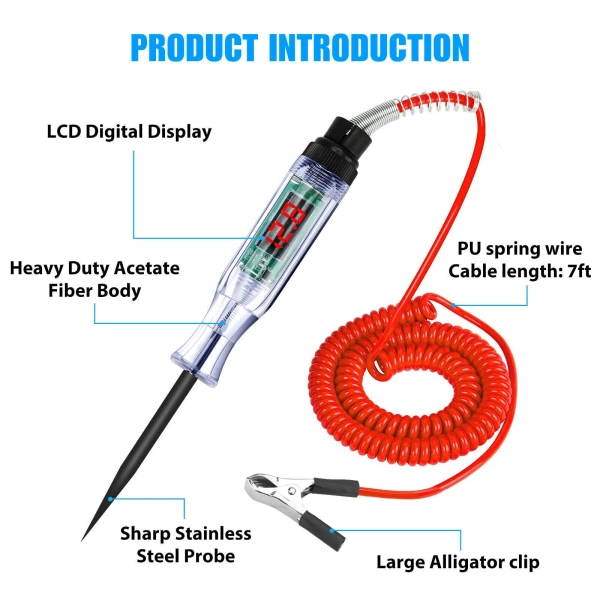 3-24V Car Digital Electric Voltage Circuit Tester Truck Automotive Light Pen