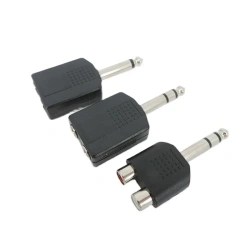 Microphone Audio 6.35mm 6.5mm 1/4" Mono Stereo male Jack to RCA 6.35 female Y Splitter Converter connector Adapter Headphone p