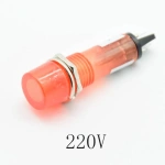 220V 12V 24VDC Mounting hole 10mm Signal Lamp Panel Mounting Neon Indicator Red Green orange Lights
