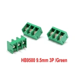 9.5mm Pitch B9500-9.5 2P 3P Fence Type Spliced 300V/30A PCB Screw Connector Terminal Block Connector Green