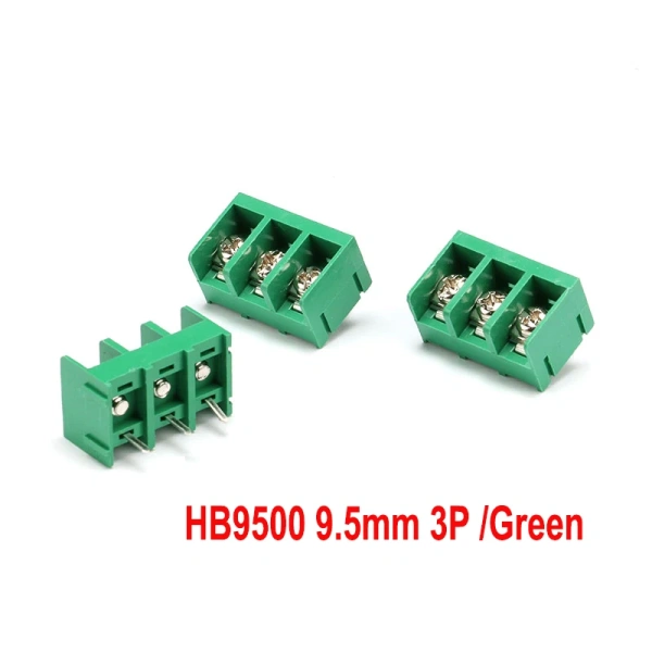 9.5mm Pitch B9500-9.5 2P 3P Fence Type Spliced 300V/30A PCB Screw Connector Terminal Block Connector Green