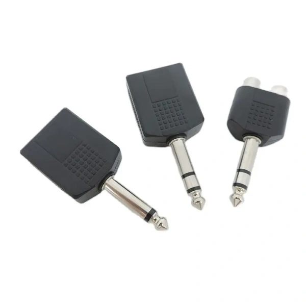 Microphone Audio 6.35mm 6.5mm 1/4" Mono Stereo male Jack to RCA 6.35 female Y Splitter Converter connector Adapter Headphone p
