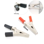 5A 50mm Red Black electric Alligator Crocodile clamp Clips Power Test Probe Lead Socket cable Connector banana Plug Metal p1