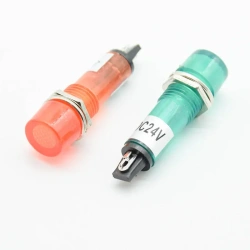 220V 12V 24VDC Mounting hole 10mm Signal Lamp Panel Mounting Neon Indicator Red Green orange Lights