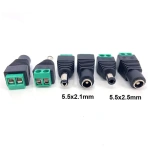 DC Male Female power supply Connector 5.5 x 2.1MM 5.5*2.5MM 3.5*1.35MM 5.5mm x 2.5mm Jack Adapter Plug for Led Strip Light p1