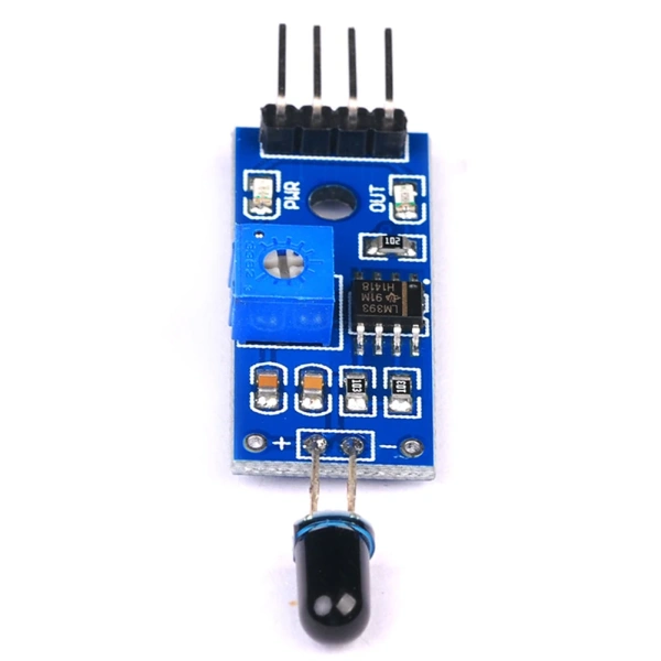 4 Pin IR Flame Detection Sensor Module Sensitivity Adjustable Fire ... image.