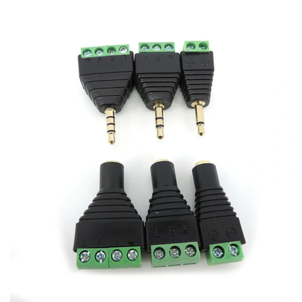 2/3/4 Pole Section 3.5mm audio Male female jack mono stereo connector DC free screw interface terminal block channel plug p