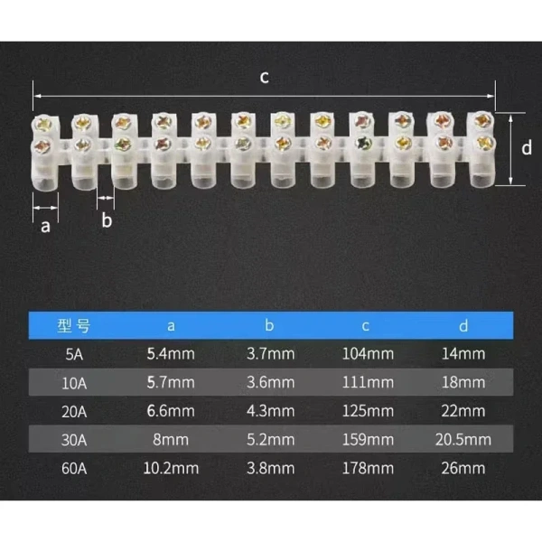 12 Position Barrier Terminal Strip Block X3-0312 X3-1012 X3-2012 X3-3012 X3-6012 X3-10012