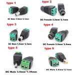 DC Male Female power supply Connector 5.5 x 2.1MM 5.5*2.5MM 3.5*1.35MM 5.5mm x 2.5mm Jack Adapter Plug for Led Strip Light p1