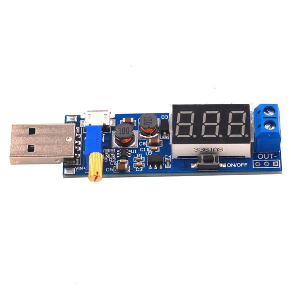 DC-DC Adjustable USB Step UP Down Power Supply Module DC 1.2V-24V Booster Power Supply Voltage Stabilizing Module