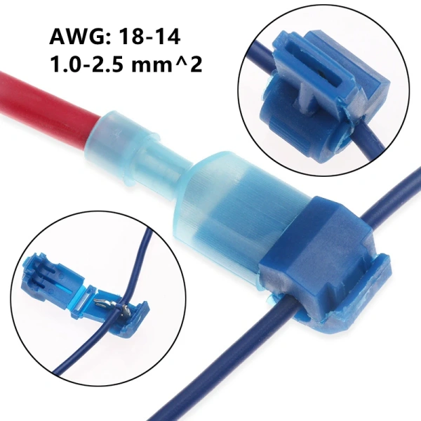 Quick T Type Electrical Cable Wire Connectors Straight Lock Crimping Waterproof Insulated Wire Crimp Terminal