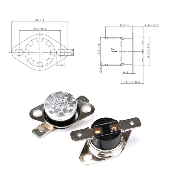 Bimetal thermostat KSD301 40C ~140C Temperature Switch Normally Open/Normally Closed Thermostat Control 40 50 60 70 80 90 100C