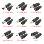 DC Connectors 5.5x2.1mm Female to 5.5x2.5 5.5x1.7 6.0x4.4 6.3x3.0 4.8x1.7 4.0x1.7 3.5x1.35mm Male Laptop Power Plug Adapter