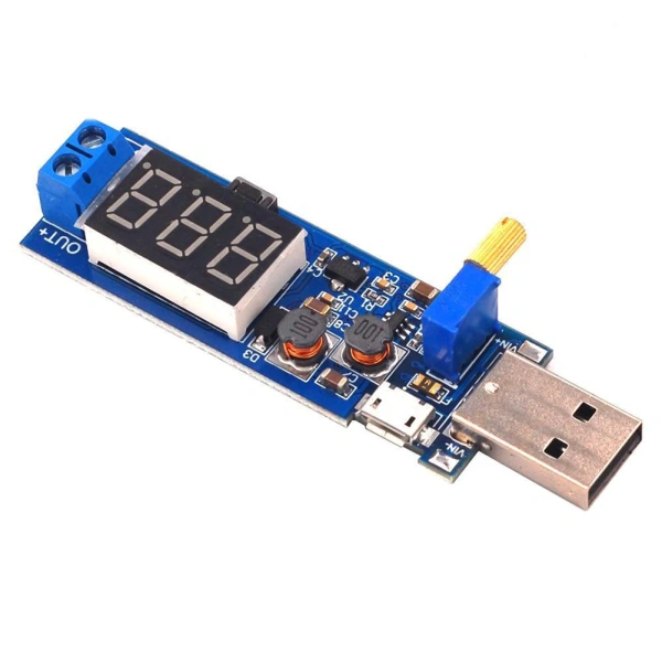 DC-DC Adjustable USB Step UP Down Power Supply Module DC 1.2V-24V Booster Power Supply Voltage Stabilizing Module