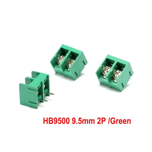 9.5mm Pitch B9500-9.5 2P 3P Fence Type Spliced 300V/30A PCB Screw Connector Terminal Block Connector Green