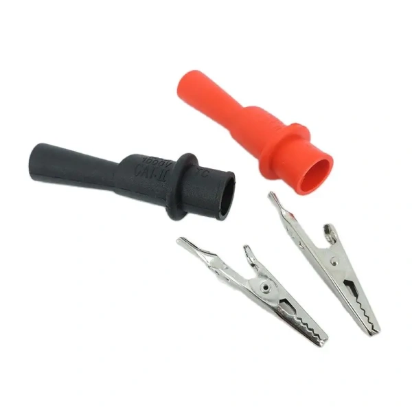 5A 50A Handle Test Probe Metal Alligator Crocodile Clips Connector Connect Socket Plug Black Red for Electrical Car Battery