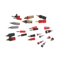 4mm Red&Black Banana Socket Professional Binding Post Nut Banana Plug Jack Connector Nickel Plated For 4mm