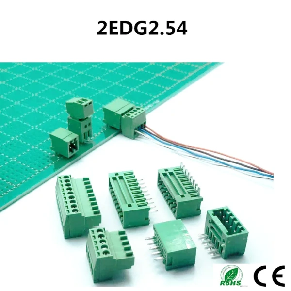 2.54mm 5.08mm pitch 15EDG KF2EDG 3.5mm 3.81mm PCB Screw Terminal Block 2-12Pin Male Plug Female Socket Pin Header Wire Connector