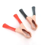 5A 50A Handle Test Probe Metal Alligator Crocodile Clips Connector Connect Socket Plug Black Red for Electrical Car Battery