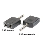 Microphone Audio 6.35mm 6.5mm 1/4" Mono Stereo male Jack to RCA 6.35 female Y Splitter Converter connector Adapter Headphone p