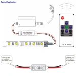11key LED strip controller Mini Dimmer RF Remote 5-24v For 5630 2835 5050 Single Color LED strip 1-10PCS