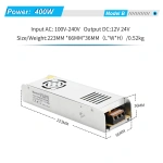Ultra Thin Switching Power Supply DC 12V 24V Lighting Transformers 60W 100W 150W 200W 300W 400W AC190-240V Driver For LED Strips