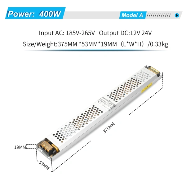 Ultra Thin Switching Power Supply DC 12V 24V Lighting Transformers 60W 100W 150W 200W 300W 400W AC190-240V Driver For LED Strips