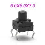 Sealed Waterproof 6x6mm H=4.3/4.5/5/5.5/6/6.5/7/8/9/10/11~15MM 4Pin DIP Key Button Momentary Tact Button Switch 4Pin DIP