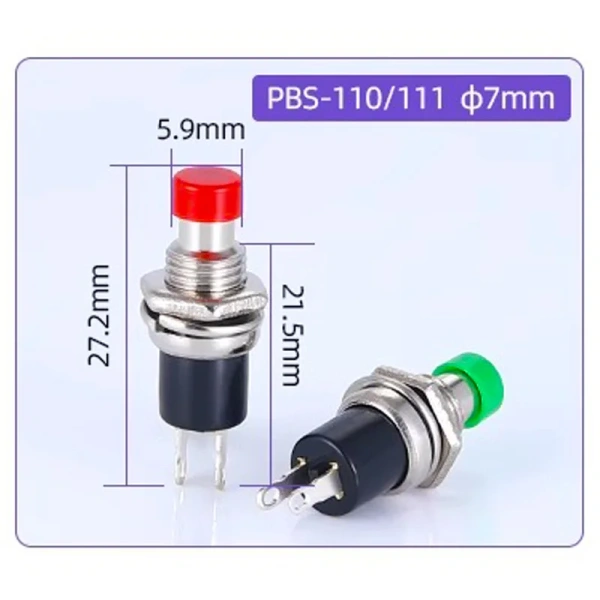 7MM,Mini Round Momentary Push Button Switch Press The Self-Reset,Normally Open 1NO,Normally Closed 1NC,Micro Switchs