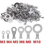 Open Barrel Wire Crimp Copper Terminal Connector- Non-Insulated Ring Lugs Crimp Cable Connector