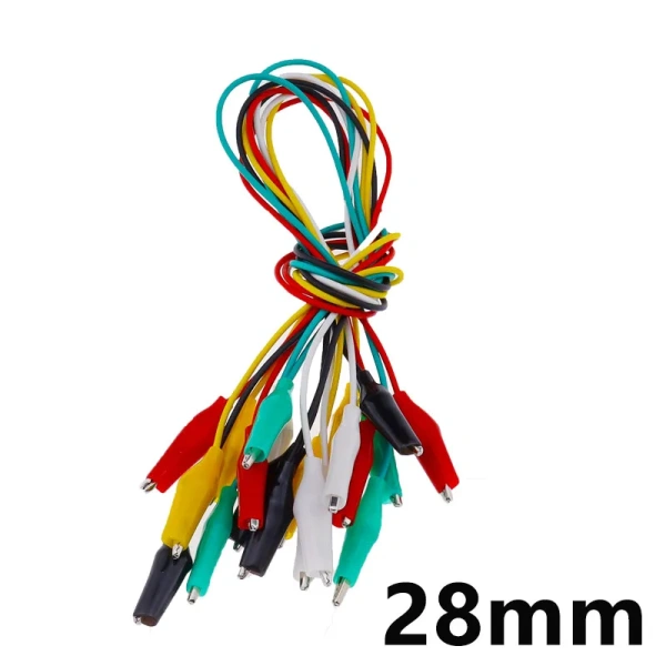 Color Alligator Clip Electric DIY Small Battery Power Cord Sheath Electric Clamp Double Head Test Clamp.28mm35mm45mm 50cm