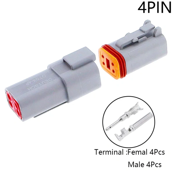 DT 2 3 4 6 8 12 Pin Auto Waterproof Connector Automotive Sealed Electric Male And Female Plug DT06-2S DT04-2P