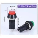 PBS-11A PBS-11B 12mm self-locking Self-Recovery Plastic Push Button Switch momentary 3A 250V AC 2PIN 6Color