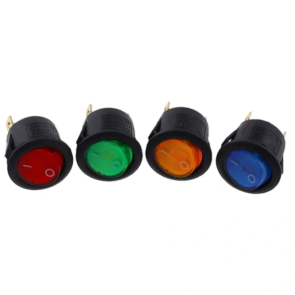 KCD1 5V-12V / 220v ON/OFF Round Rocker Switch LED illuminated Car Dashboard Dash Boat Van With light