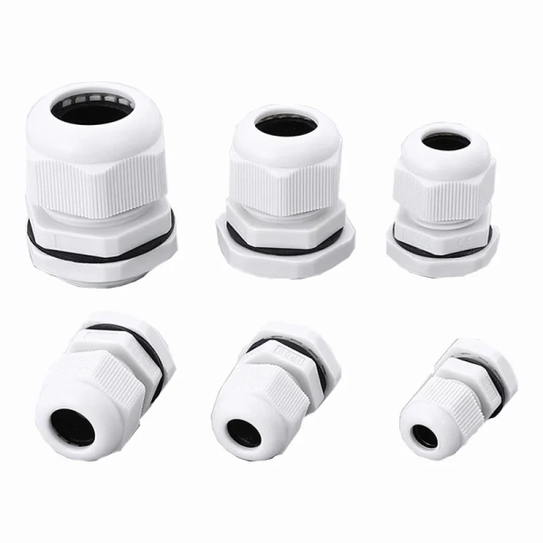 Waterproof Cable Gland 10pcs Cable entry IP68 PG7 for 3-6.5mm PG9 PG11 PG13.5 PG16 PG19/21/ White Black Nylon Plastic Connector