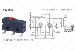 Micro Switch 10mm x 20mm Limit Switch 3 Pin/2 Pin 5A 250VAC ZW12 Series Tact Switch On Off
