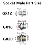GX12 GX16 GX20 2/3/4/5/6/7/8/9/10/12/14/15Pin Wire Connector Circular Plug Socket Aviation Socket Male+Female