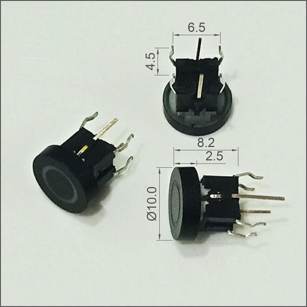 6X6X7.2mm Momentary Tact Button LED 3V Adding Caps H=8.2mm 6Pin DIP Tactical Keyboard Mini Push Button Press Button