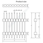 2.54mm Double plastic Single Row Male 40P PCB Board Pin Header Connector Pinheader 1*40p Long 11.2/15/17/19/21/25/30/40mm