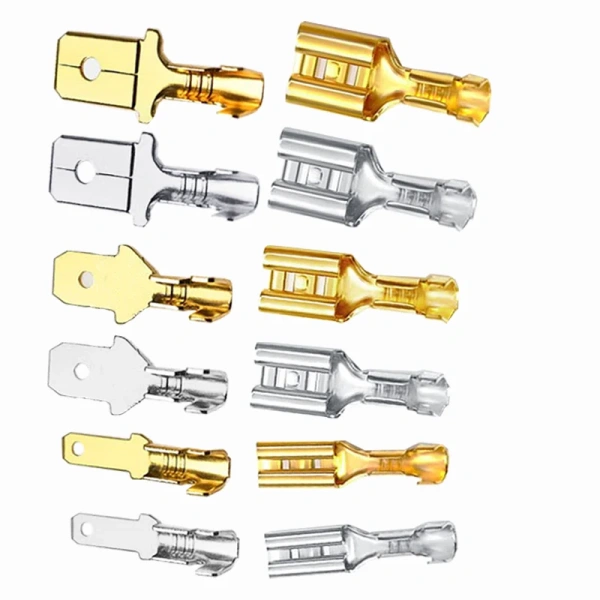 2.8/4.8/6.3mm Female and Male Crimp Terminal Brass Car Speaker Electric Wire Connectors And Insulating Sheath