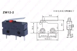 Micro Switch 10mm x 20mm Limit Switch 3 Pin/2 Pin 5A 250VAC ZW12 Series Tact Switch On Off